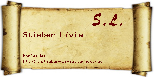 Stieber Lívia névjegykártya